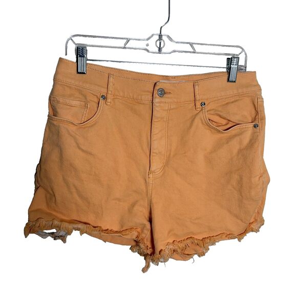 Loft The Cut Off Short Women's 28 6 Orange Fringe Denim Pockets Casual - Picture 1 of 10